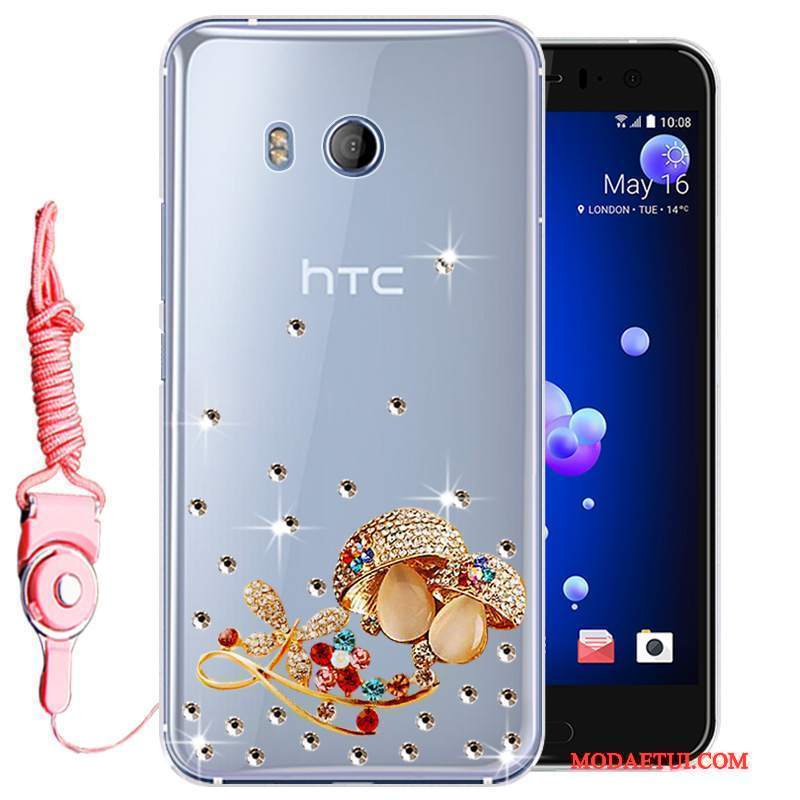 Futerał Htc U11 Rhinestone Anti-fall Złoto, Etui Htc U11 Miękki Na Telefon