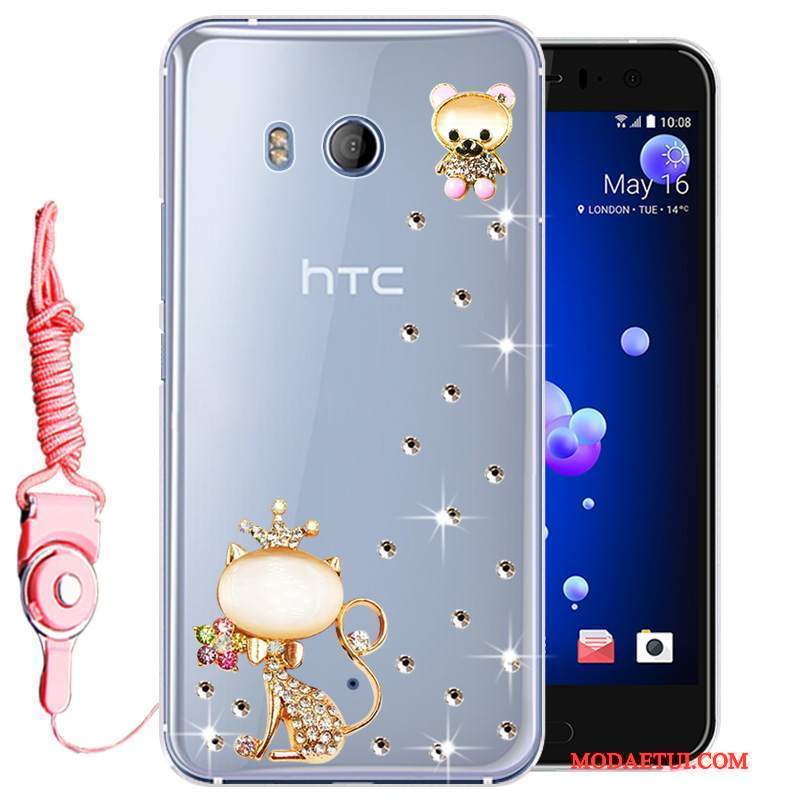 Futerał Htc U11 Rhinestone Anti-fall Złoto, Etui Htc U11 Miękki Na Telefon