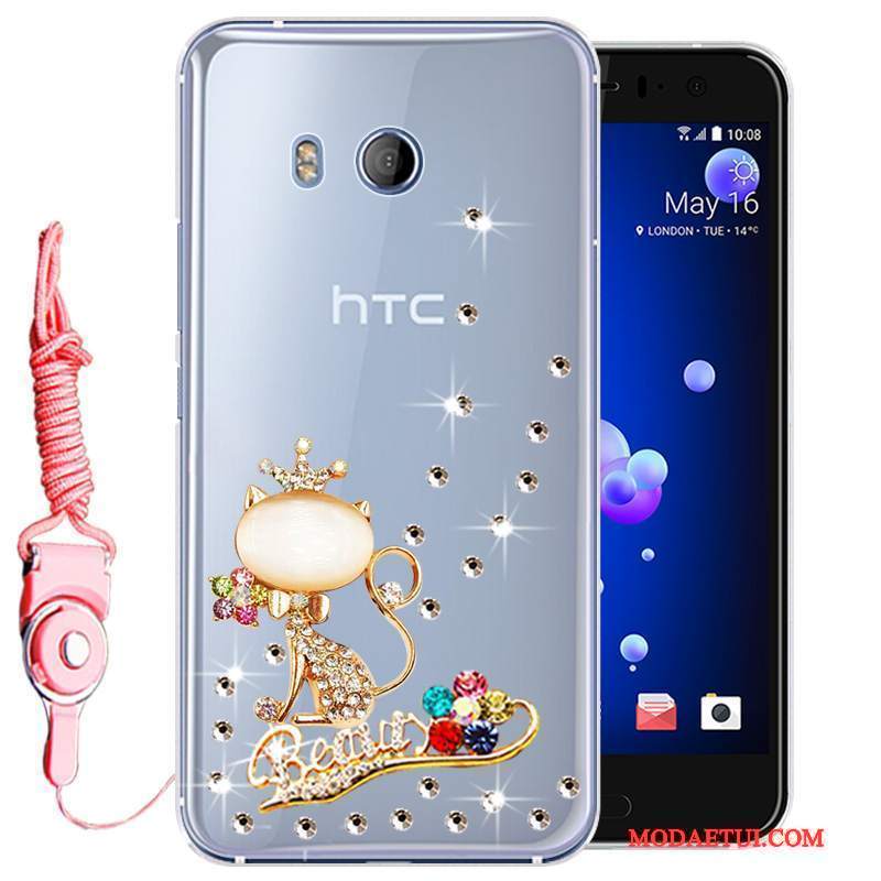 Futerał Htc U11 Rhinestone Anti-fall Złoto, Etui Htc U11 Miękki Na Telefon