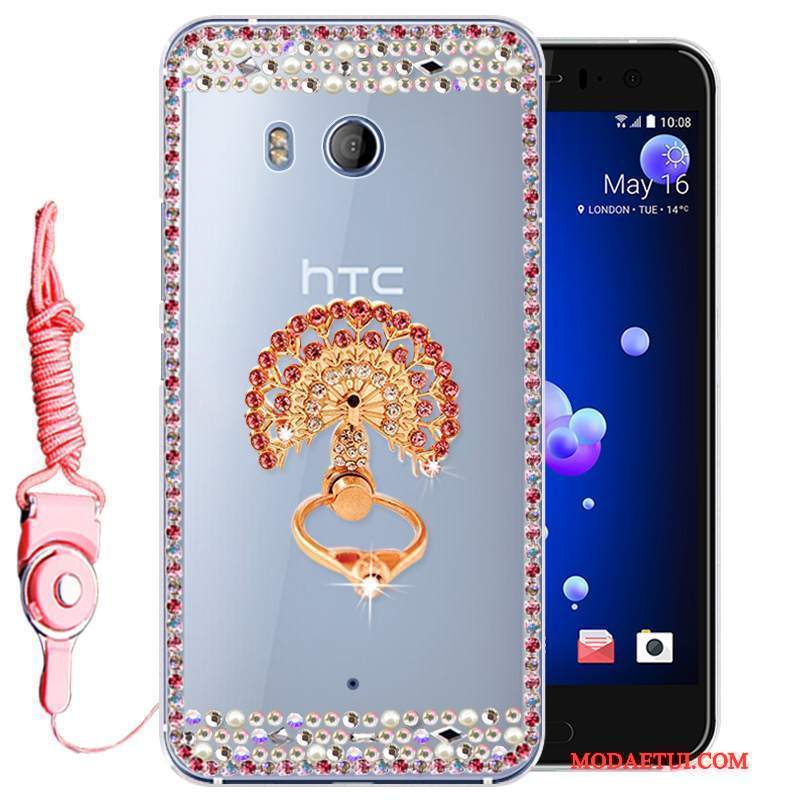 Futerał Htc U11 Rhinestone Anti-fall Złoto, Etui Htc U11 Miękki Na Telefon