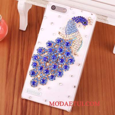 Futerał Huawei Ascend G6 Rhinestone Na Telefon Niebieski, Etui Huawei Ascend G6 Ochraniacz