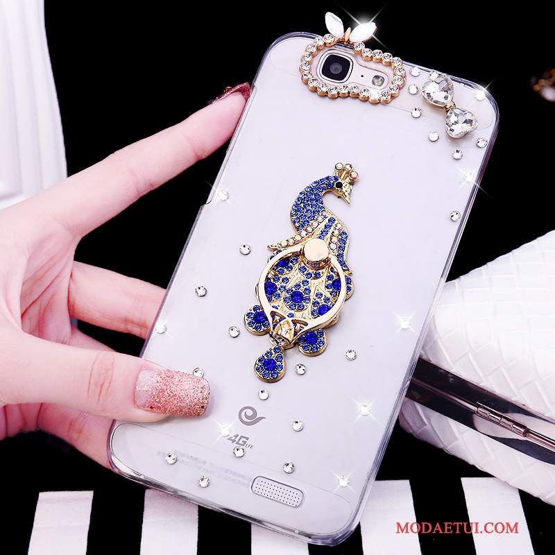 Futerał Huawei Ascend G7 Rhinestone Białyna Telefon, Etui Huawei Ascend G7 Tendencja Ring