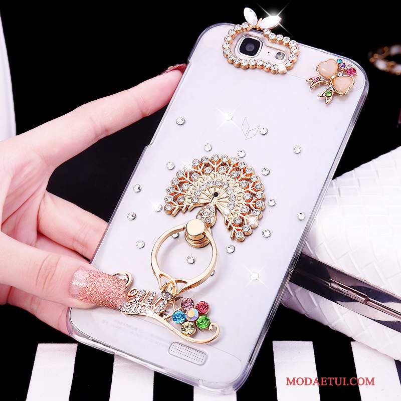 Futerał Huawei Ascend G7 Rhinestone Białyna Telefon, Etui Huawei Ascend G7 Tendencja Ring