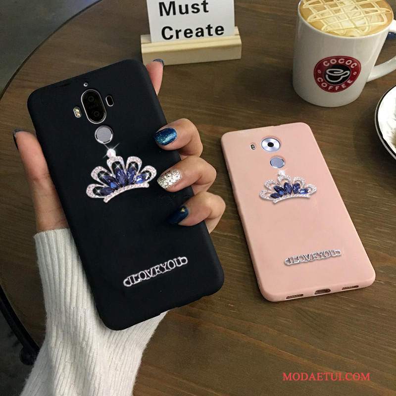 Futerał Huawei Ascend Mate 7 Rhinestone Czerwony Serce, Etui Huawei Ascend Mate 7 Miękki Na Telefon