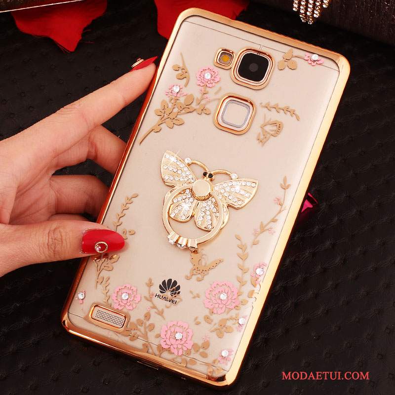 Futerał Huawei Ascend Mate 7 Rhinestone Klamra Przezroczysty, Etui Huawei Ascend Mate 7 Silikonowe Na Telefon Ring