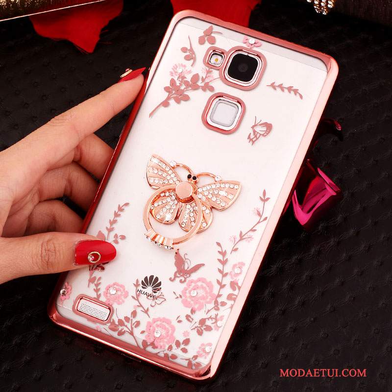 Futerał Huawei Ascend Mate 7 Rhinestone Klamra Przezroczysty, Etui Huawei Ascend Mate 7 Silikonowe Na Telefon Ring