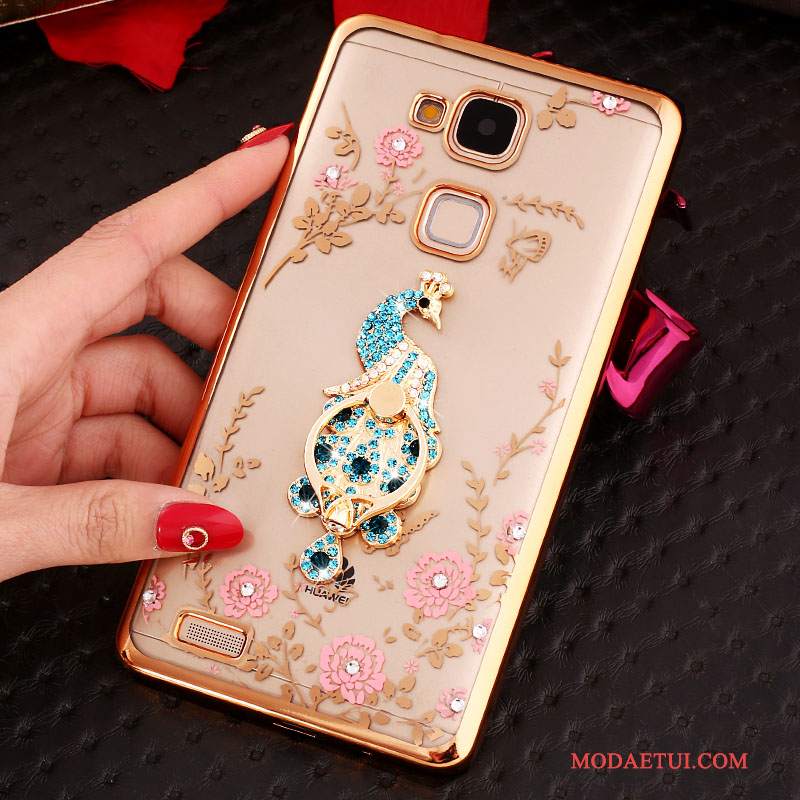 Futerał Huawei Ascend Mate 7 Rhinestone Klamra Przezroczysty, Etui Huawei Ascend Mate 7 Silikonowe Na Telefon Ring