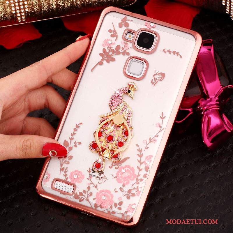 Futerał Huawei Ascend Mate 7 Rhinestone Klamra Przezroczysty, Etui Huawei Ascend Mate 7 Silikonowe Na Telefon Ring