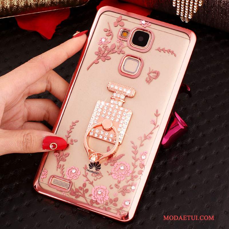 Futerał Huawei Ascend Mate 7 Rhinestone Klamra Przezroczysty, Etui Huawei Ascend Mate 7 Silikonowe Na Telefon Ring