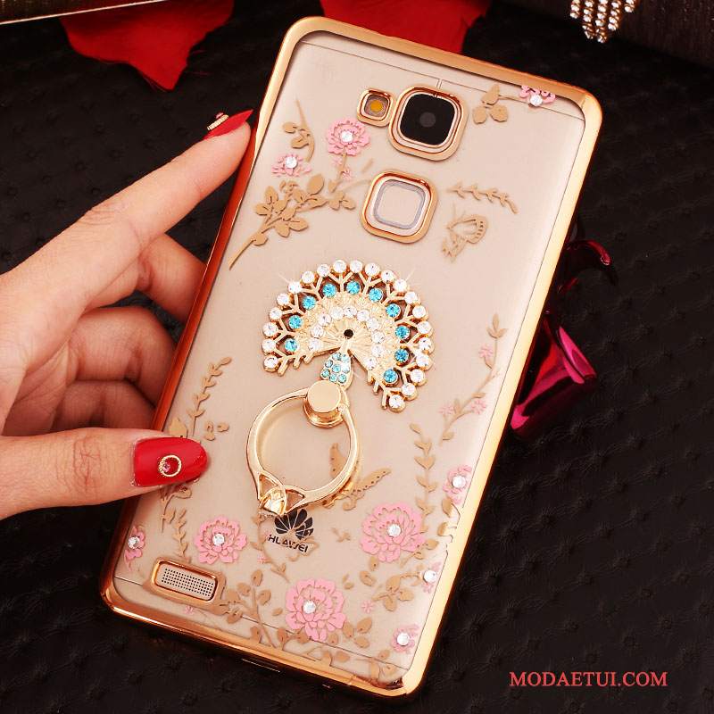 Futerał Huawei Ascend Mate 7 Rhinestone Klamra Przezroczysty, Etui Huawei Ascend Mate 7 Silikonowe Na Telefon Ring