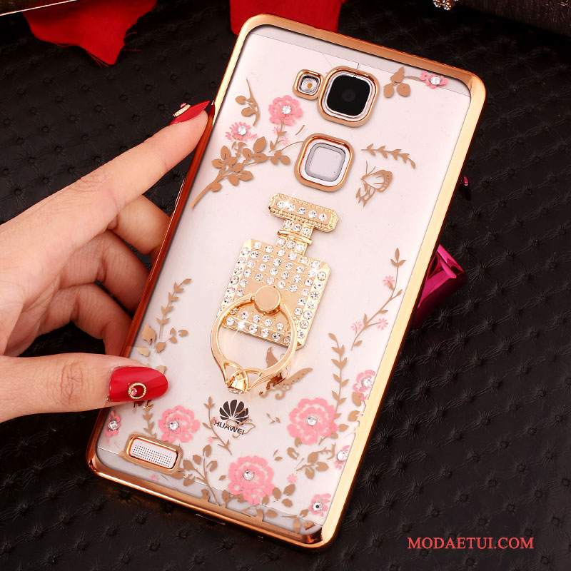 Futerał Huawei Ascend Mate 7 Rhinestone Klamra Przezroczysty, Etui Huawei Ascend Mate 7 Silikonowe Na Telefon Ring