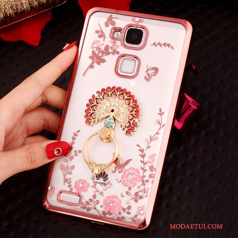 Futerał Huawei Ascend Mate 7 Rhinestone Klamra Przezroczysty, Etui Huawei Ascend Mate 7 Silikonowe Na Telefon Ring