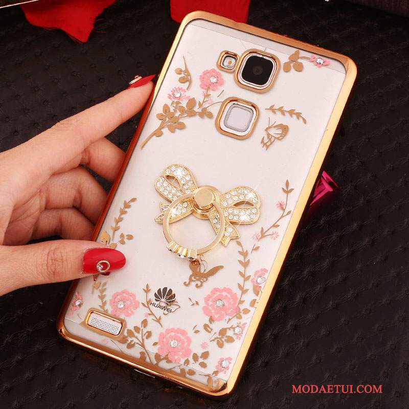 Futerał Huawei Ascend Mate 7 Rhinestone Klamra Przezroczysty, Etui Huawei Ascend Mate 7 Silikonowe Na Telefon Ring