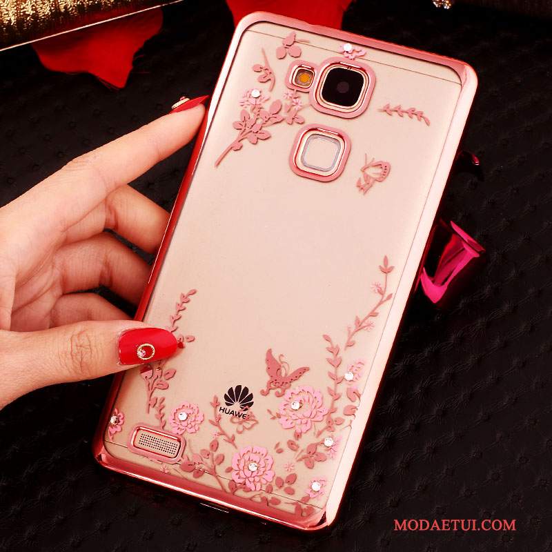 Futerał Huawei Ascend Mate 7 Rhinestone Klamra Przezroczysty, Etui Huawei Ascend Mate 7 Silikonowe Na Telefon Ring