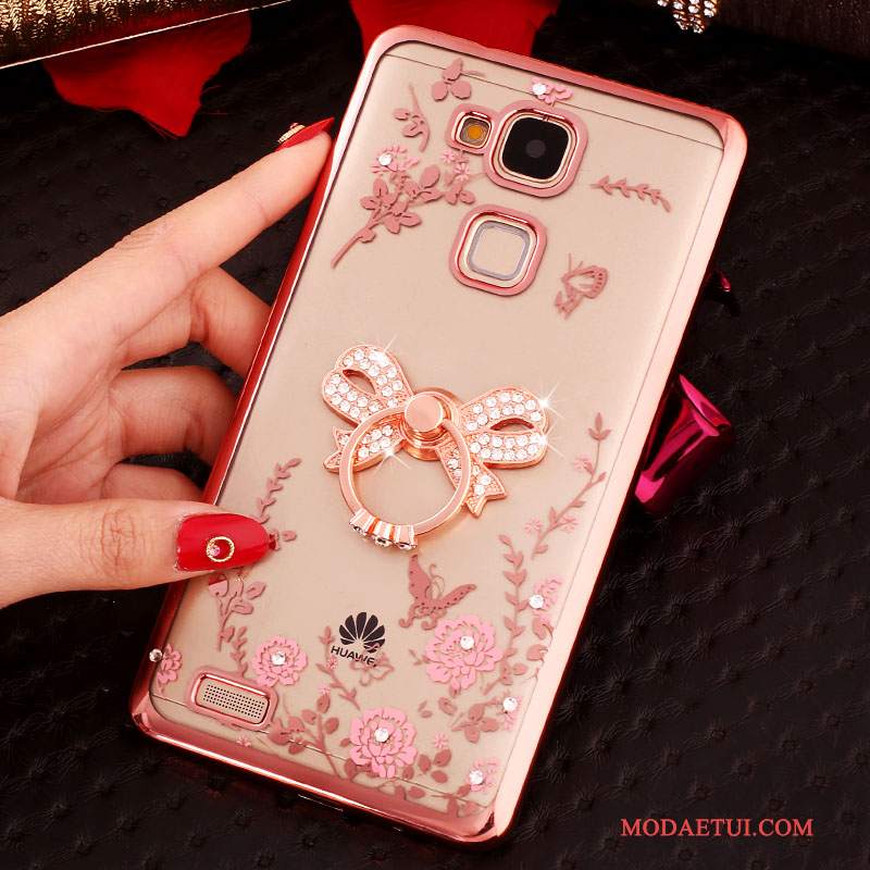 Futerał Huawei Ascend Mate 7 Rhinestone Klamra Przezroczysty, Etui Huawei Ascend Mate 7 Silikonowe Na Telefon Ring