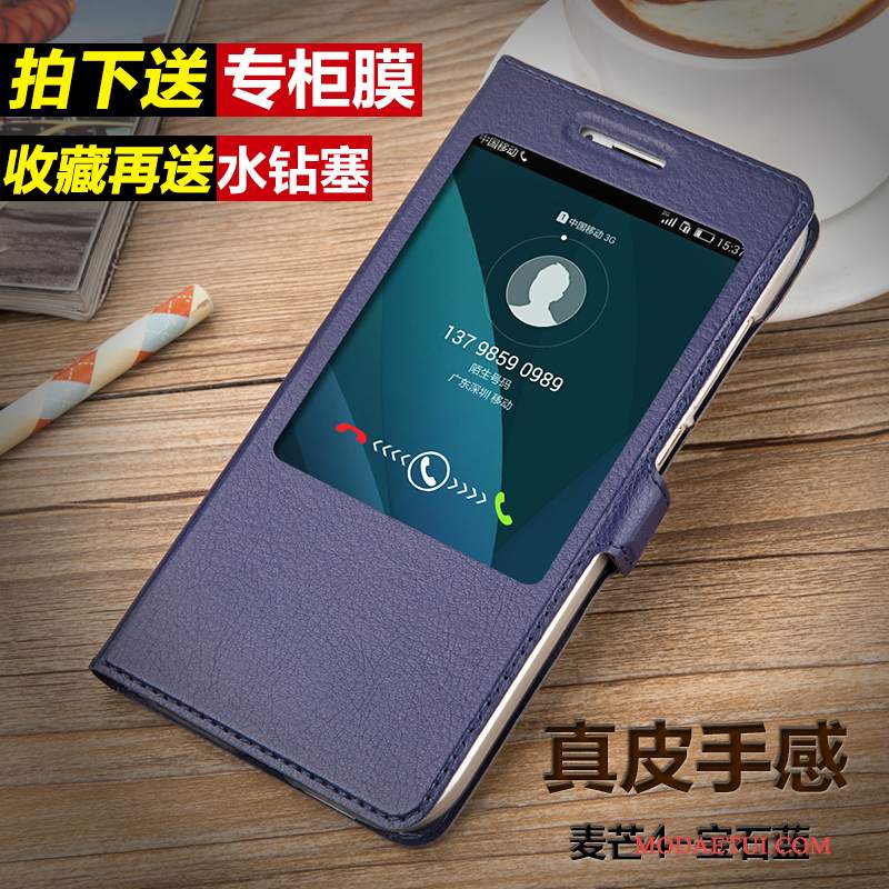 Futerał Huawei G7 Plus Pokrowce Siatkowena Telefon, Etui Huawei G7 Plus Skóra Złoto Spoczynek