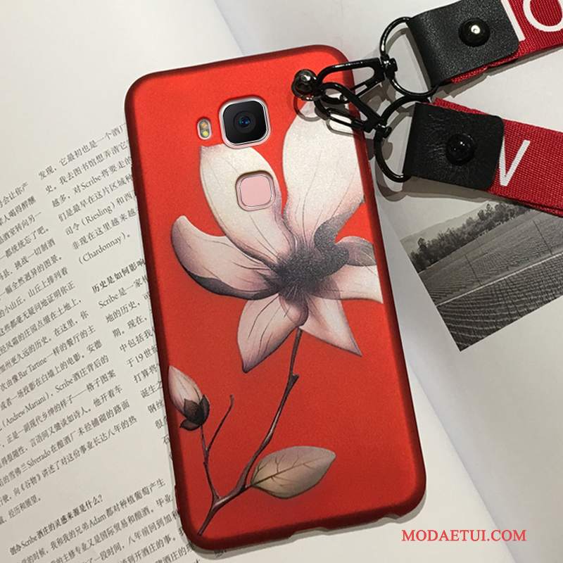 Futerał Huawei G7 Plus Silikonowe Na Telefon Czerwony, Etui Huawei G7 Plus Miękki Anti-fall Nubuku