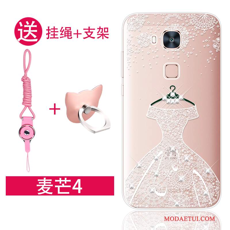 Futerał Huawei G7 Plus Silikonowe Różowe Tendencja, Etui Huawei G7 Plus Miękki Anti-fallna Telefon