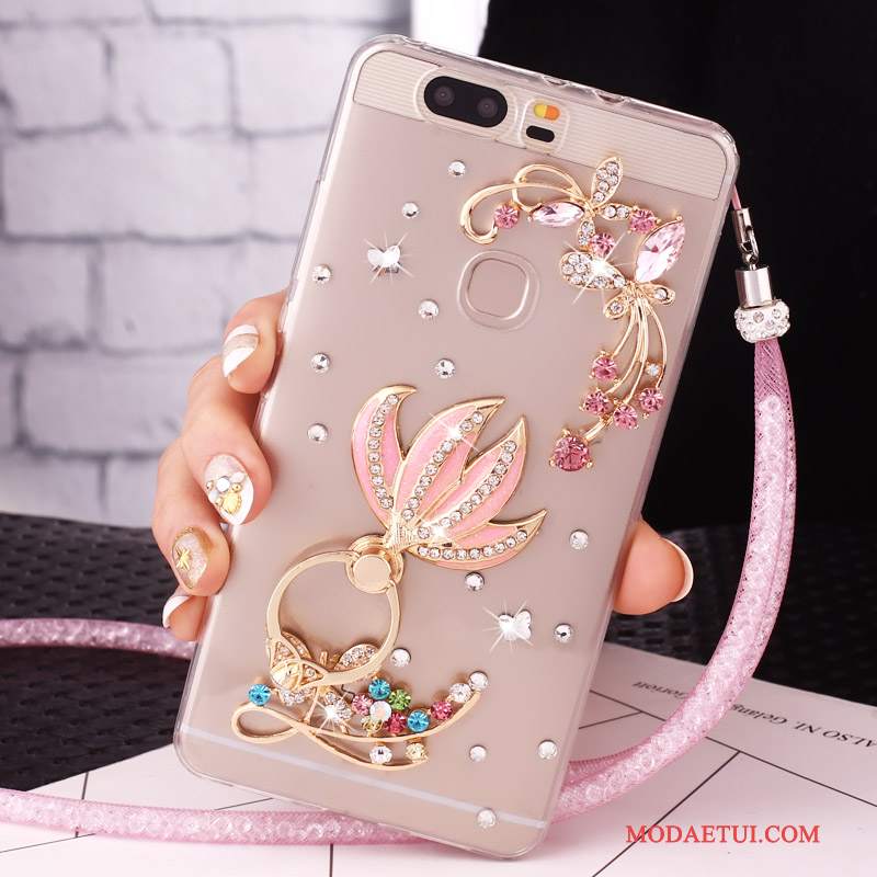 Futerał Huawei G9 Lite Rhinestone Ring Młodzież, Etui Huawei G9 Lite Ochraniacz Różowe Klamra