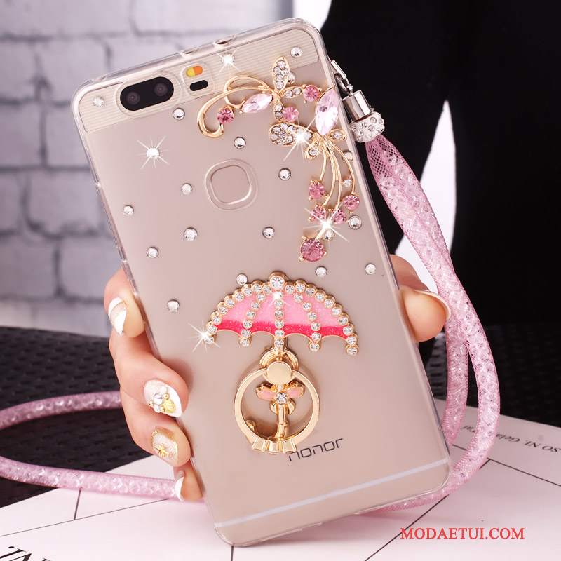 Futerał Huawei G9 Lite Rhinestone Ring Młodzież, Etui Huawei G9 Lite Ochraniacz Różowe Klamra