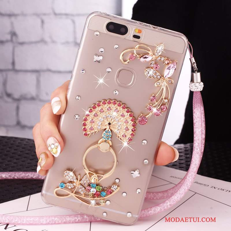 Futerał Huawei G9 Lite Rhinestone Ring Młodzież, Etui Huawei G9 Lite Ochraniacz Różowe Klamra