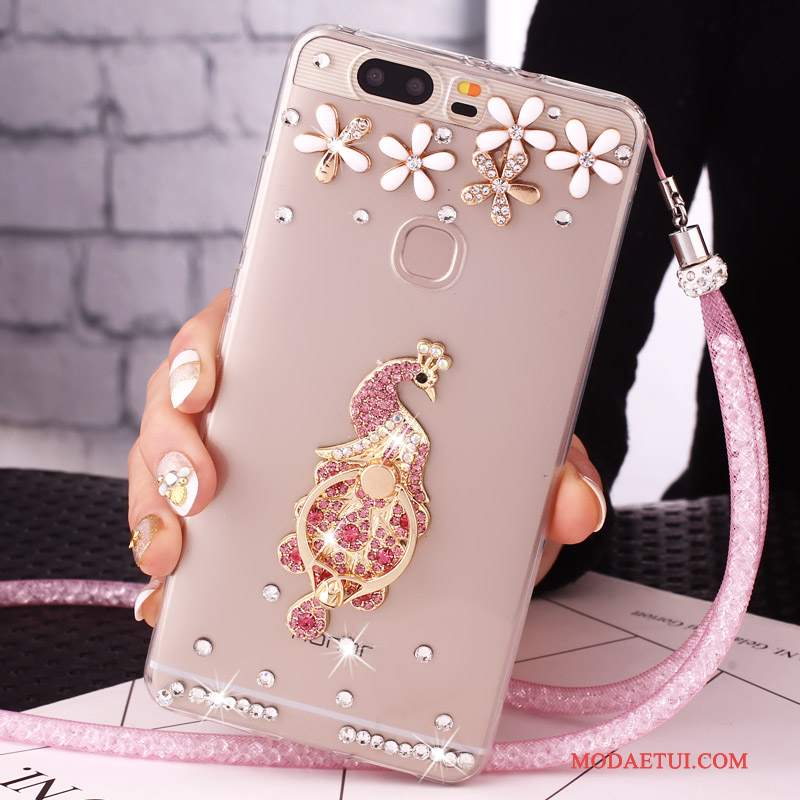 Futerał Huawei G9 Lite Rhinestone Ring Młodzież, Etui Huawei G9 Lite Ochraniacz Różowe Klamra