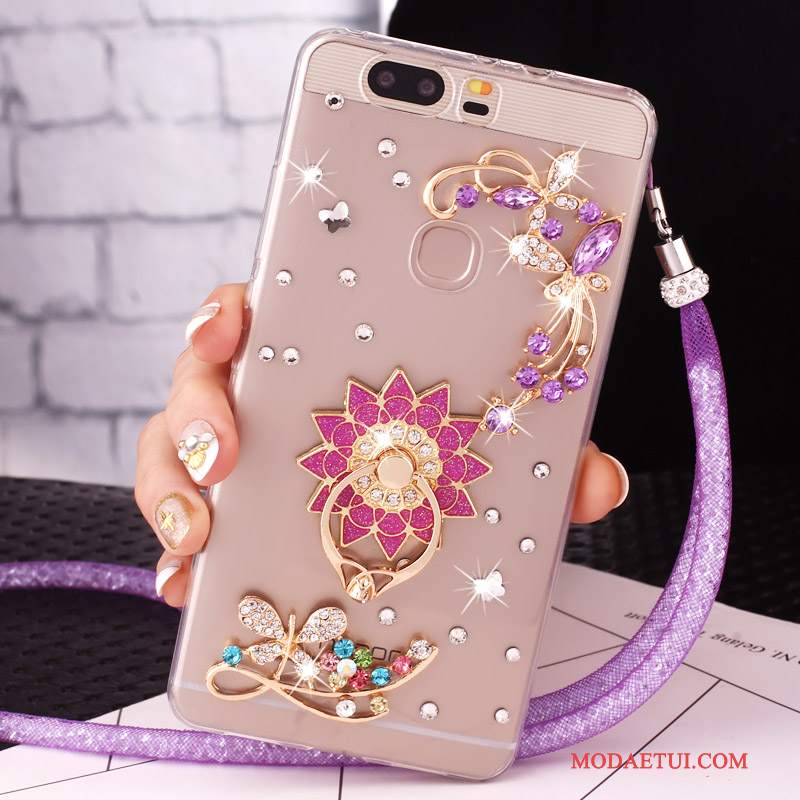 Futerał Huawei G9 Lite Rhinestone Ring Młodzież, Etui Huawei G9 Lite Ochraniacz Różowe Klamra