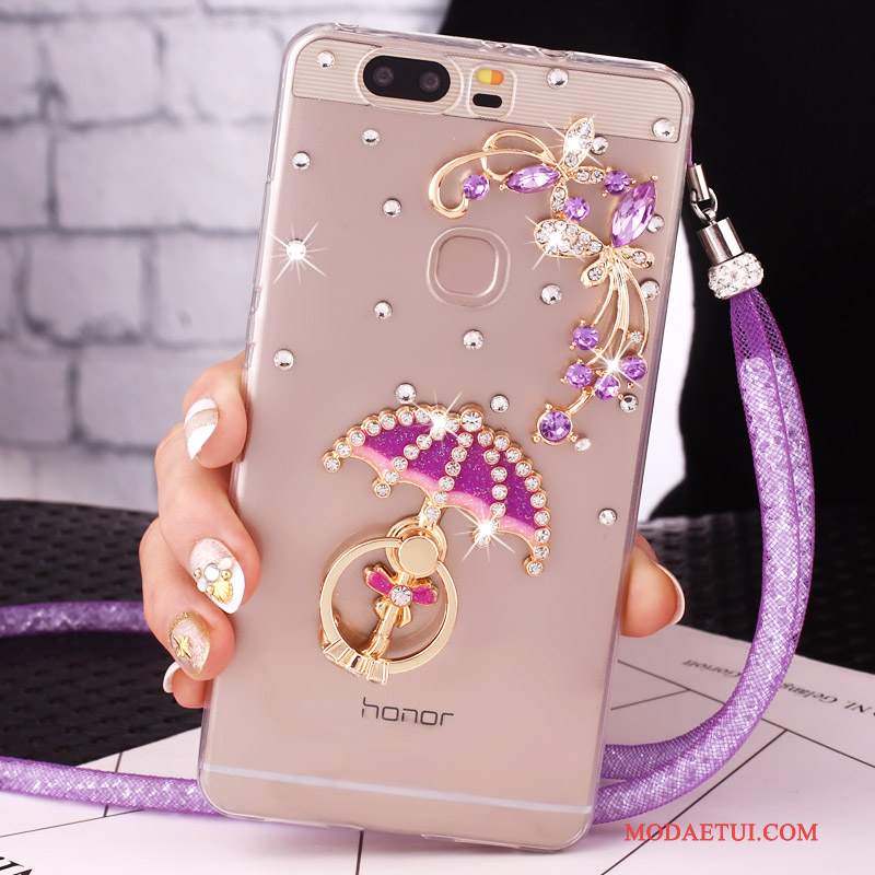 Futerał Huawei G9 Lite Rhinestone Ring Młodzież, Etui Huawei G9 Lite Ochraniacz Różowe Klamra