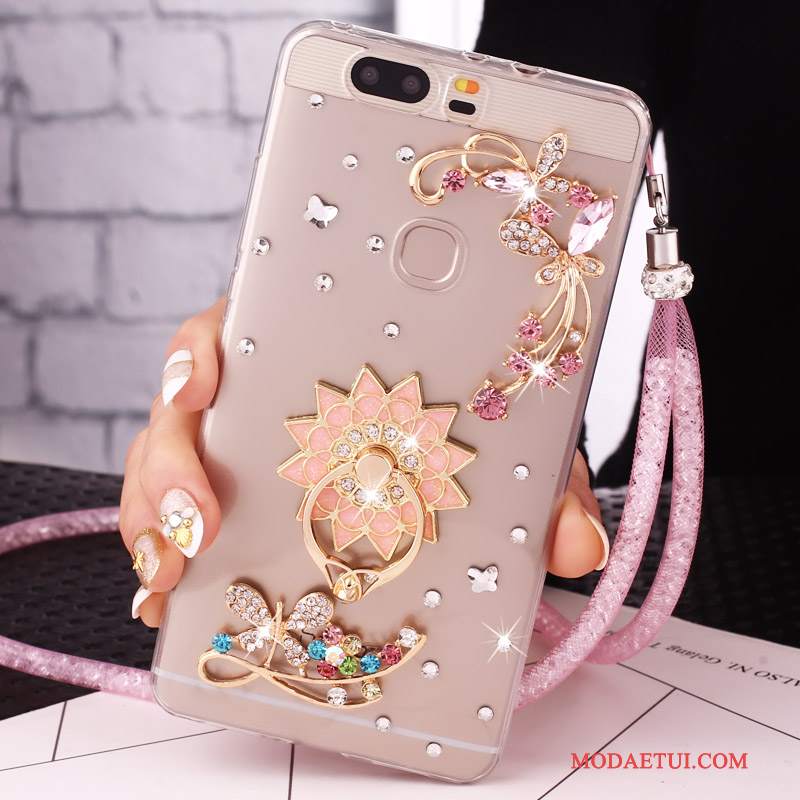 Futerał Huawei G9 Lite Rhinestone Ring Młodzież, Etui Huawei G9 Lite Ochraniacz Różowe Klamra