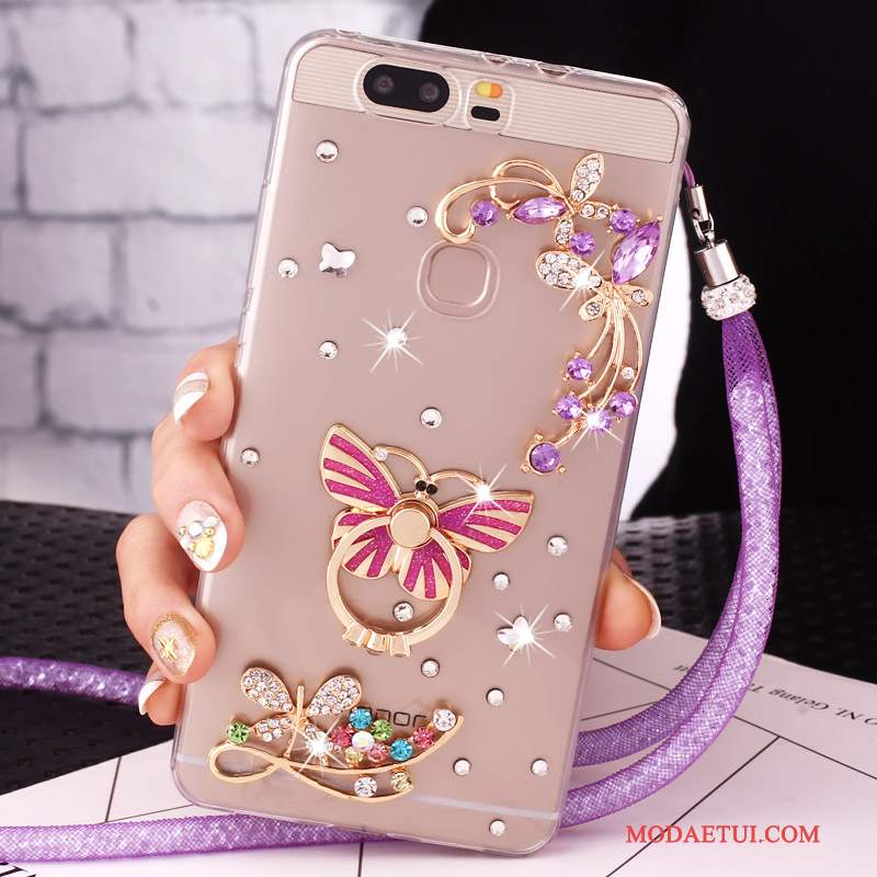 Futerał Huawei G9 Lite Rhinestone Ring Młodzież, Etui Huawei G9 Lite Ochraniacz Różowe Klamra