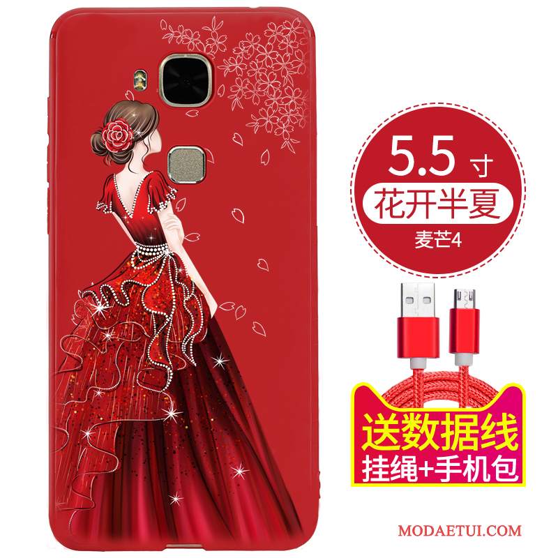 Futerał Huawei G9 Plus Miękki Czarny Czerwony, Etui Huawei G9 Plus Torby Anti-fallna Telefon
