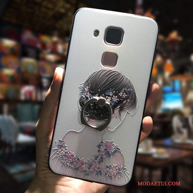 Futerał Huawei G9 Plus Silikonowe Anti-fall Nubuku, Etui Huawei G9 Plus Kreskówka Na Telefon Czarny