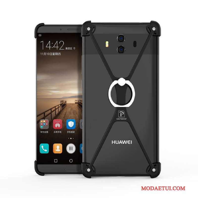 Futerał Huawei Mate 10 Metal Ringna Telefon, Etui Huawei Mate 10 Kreatywne Czarny Anti-fall