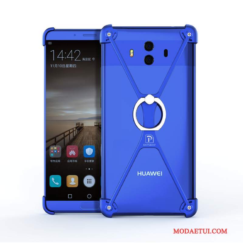 Futerał Huawei Mate 10 Metal Ringna Telefon, Etui Huawei Mate 10 Kreatywne Czarny Anti-fall