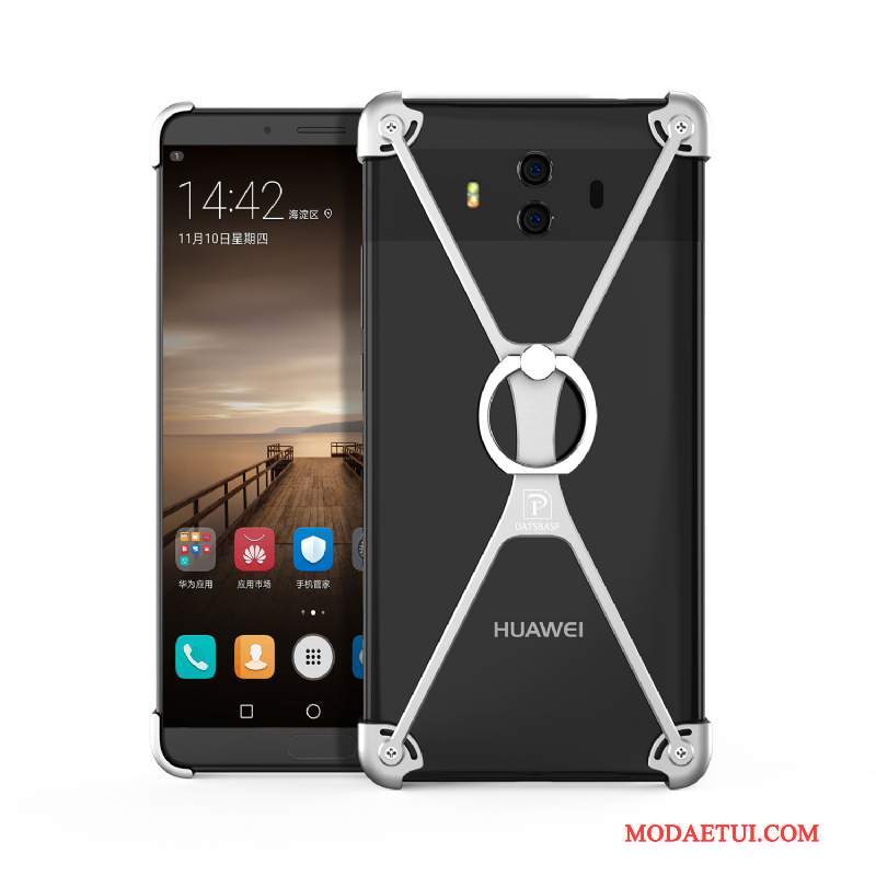 Futerał Huawei Mate 10 Metal Ringna Telefon, Etui Huawei Mate 10 Kreatywne Czarny Anti-fall