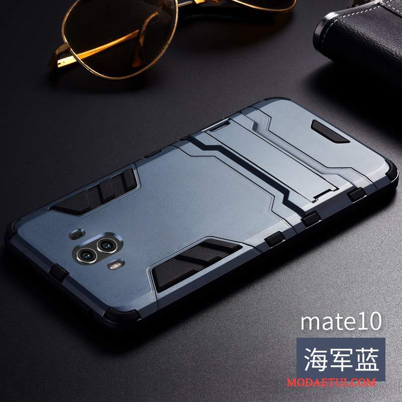 Futerał Huawei Mate 10 Metal Tendencja Czerwony, Etui Huawei Mate 10 Silikonowe Trzy Mechanizmy Obronnena Telefon