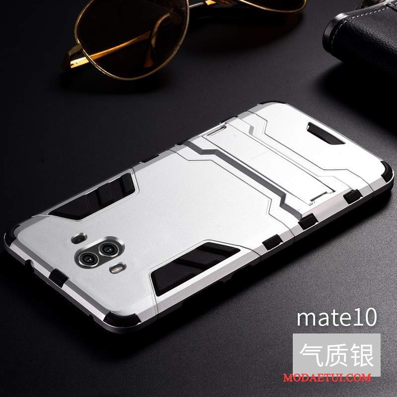 Futerał Huawei Mate 10 Metal Tendencja Czerwony, Etui Huawei Mate 10 Silikonowe Trzy Mechanizmy Obronnena Telefon