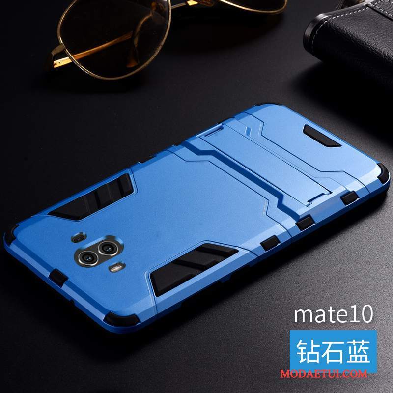 Futerał Huawei Mate 10 Metal Tendencja Czerwony, Etui Huawei Mate 10 Silikonowe Trzy Mechanizmy Obronnena Telefon