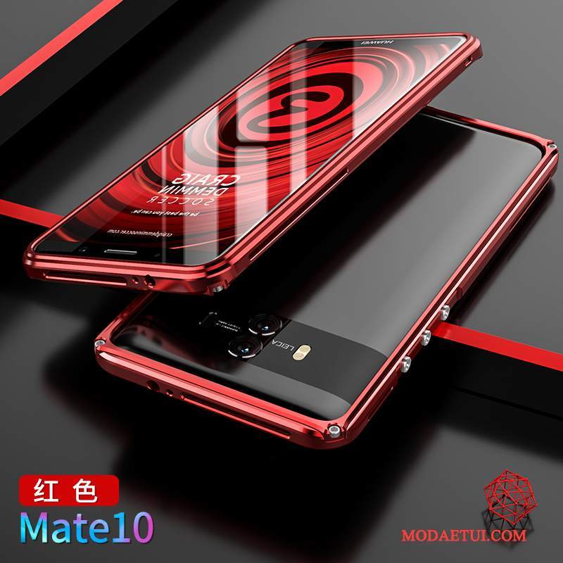 Futerał Huawei Mate 10 Metal Złoto Granica, Etui Huawei Mate 10 Ochraniacz Na Telefon Tylna Pokrywa