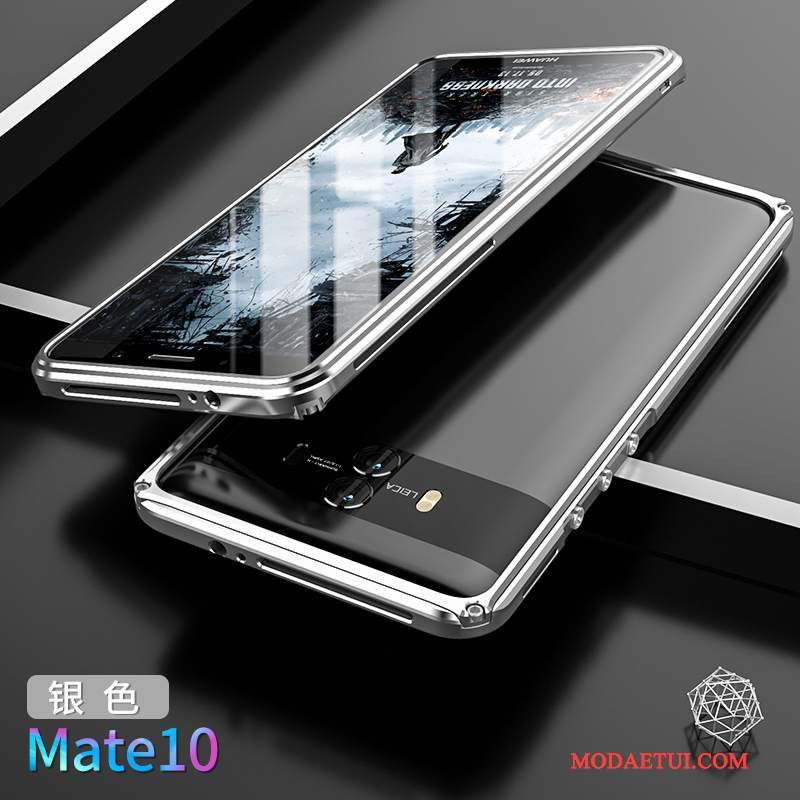 Futerał Huawei Mate 10 Metal Złoto Granica, Etui Huawei Mate 10 Ochraniacz Na Telefon Tylna Pokrywa