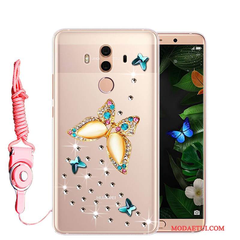 Futerał Huawei Mate 10 Pro Miękki Różowena Telefon, Etui Huawei Mate 10 Pro Rhinestone Anti-fall