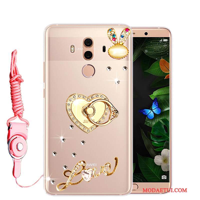 Futerał Huawei Mate 10 Pro Miękki Różowena Telefon, Etui Huawei Mate 10 Pro Rhinestone Anti-fall