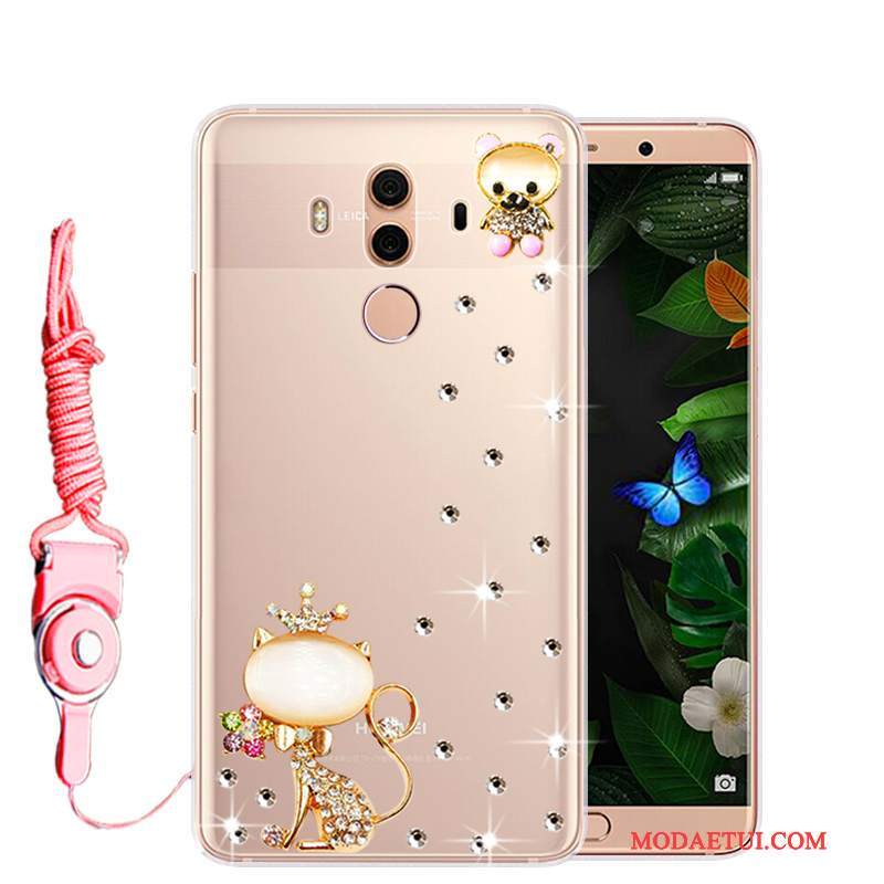 Futerał Huawei Mate 10 Pro Miękki Różowena Telefon, Etui Huawei Mate 10 Pro Rhinestone Anti-fall