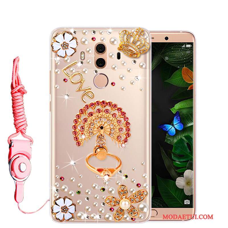 Futerał Huawei Mate 10 Pro Miękki Różowena Telefon, Etui Huawei Mate 10 Pro Rhinestone Anti-fall