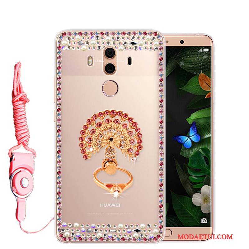 Futerał Huawei Mate 10 Pro Miękki Różowena Telefon, Etui Huawei Mate 10 Pro Rhinestone Anti-fall