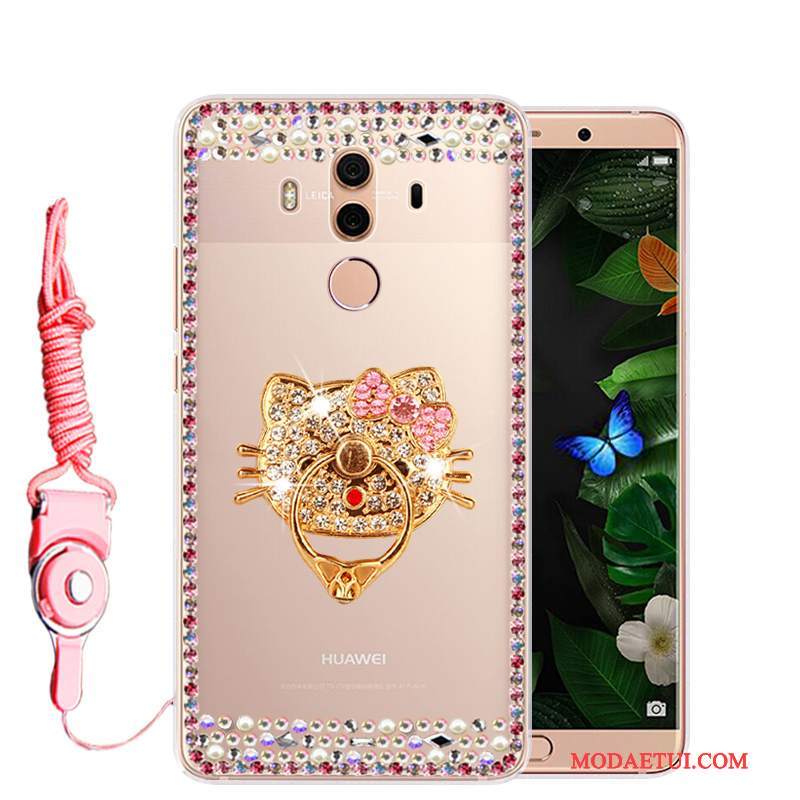 Futerał Huawei Mate 10 Pro Miękki Różowena Telefon, Etui Huawei Mate 10 Pro Rhinestone Anti-fall