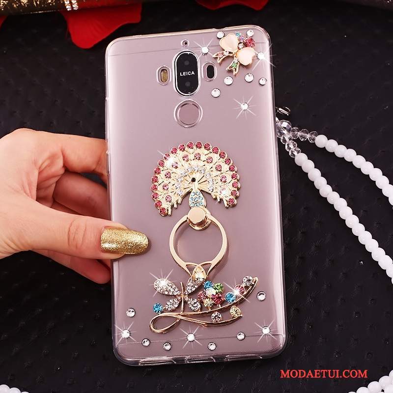 Futerał Huawei Mate 10 Pro Rhinestone Czerwony Przezroczysty, Etui Huawei Mate 10 Pro Na Telefon