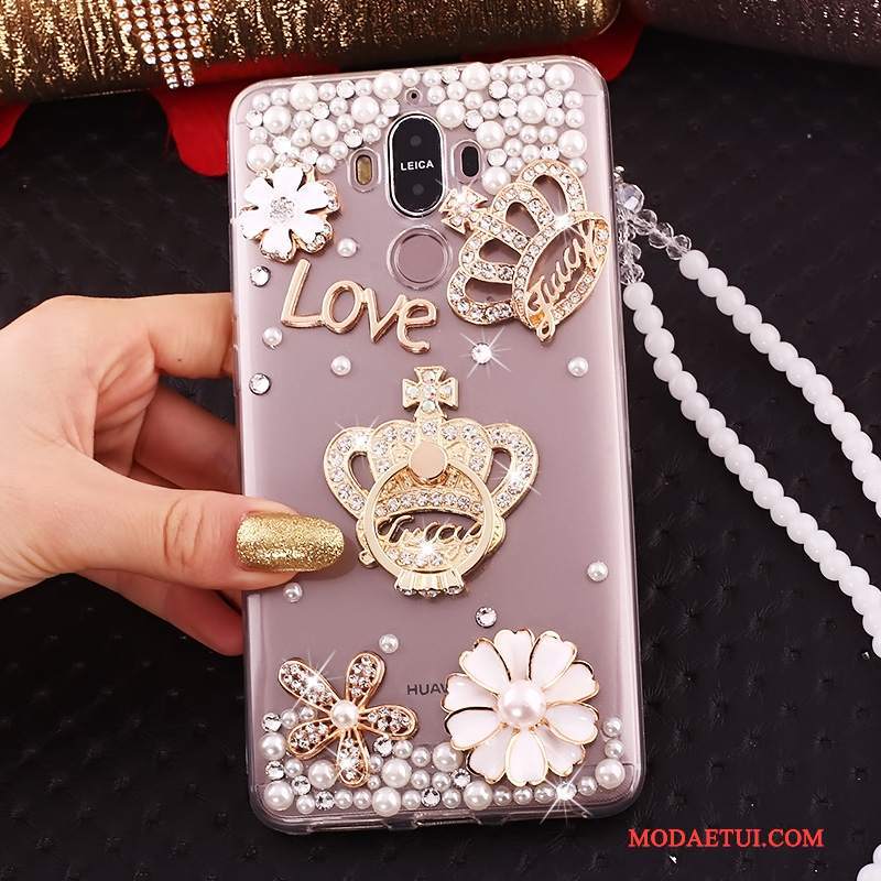 Futerał Huawei Mate 10 Pro Rhinestone Czerwony Przezroczysty, Etui Huawei Mate 10 Pro Na Telefon