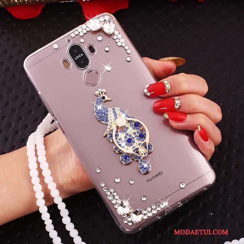 Futerał Huawei Mate 10 Pro Rhinestone Czerwony Przezroczysty, Etui Huawei Mate 10 Pro Na Telefon