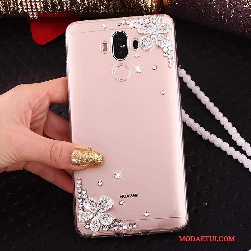 Futerał Huawei Mate 10 Pro Rhinestone Czerwony Przezroczysty, Etui Huawei Mate 10 Pro Na Telefon